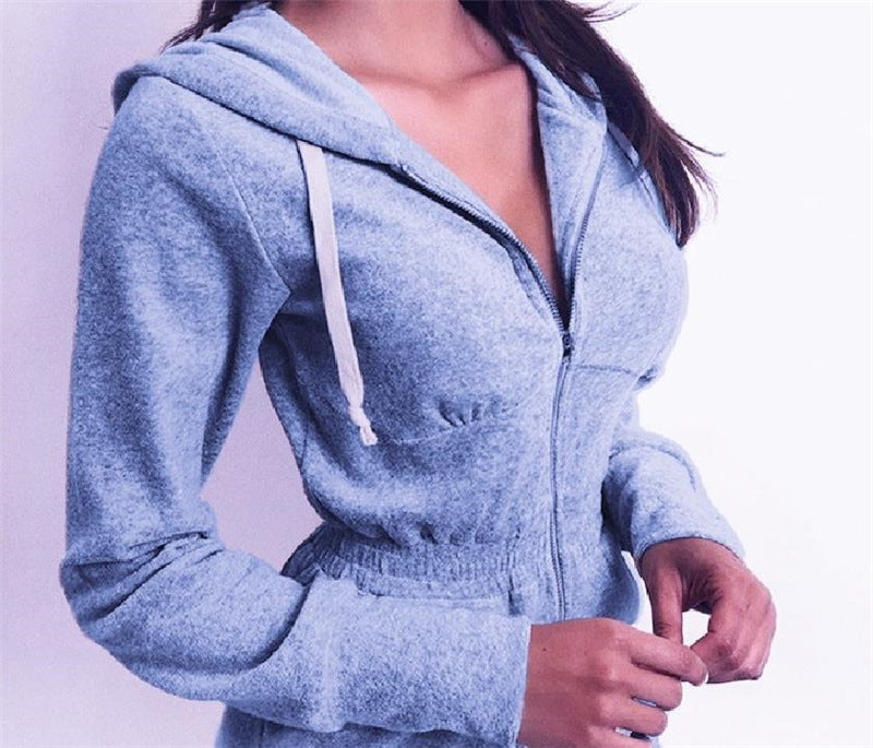 2020 New Women's Hoodie Knit Jumpsuit with Shorts