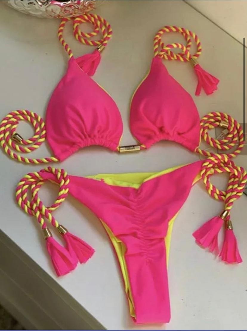 2022 New Backless Braided Bikini Triangle Swimwear