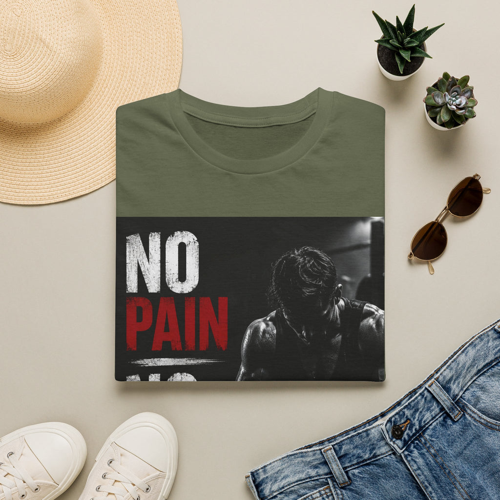 No Pain No Gain Gym T-Shirt — Motivational Workout Tee