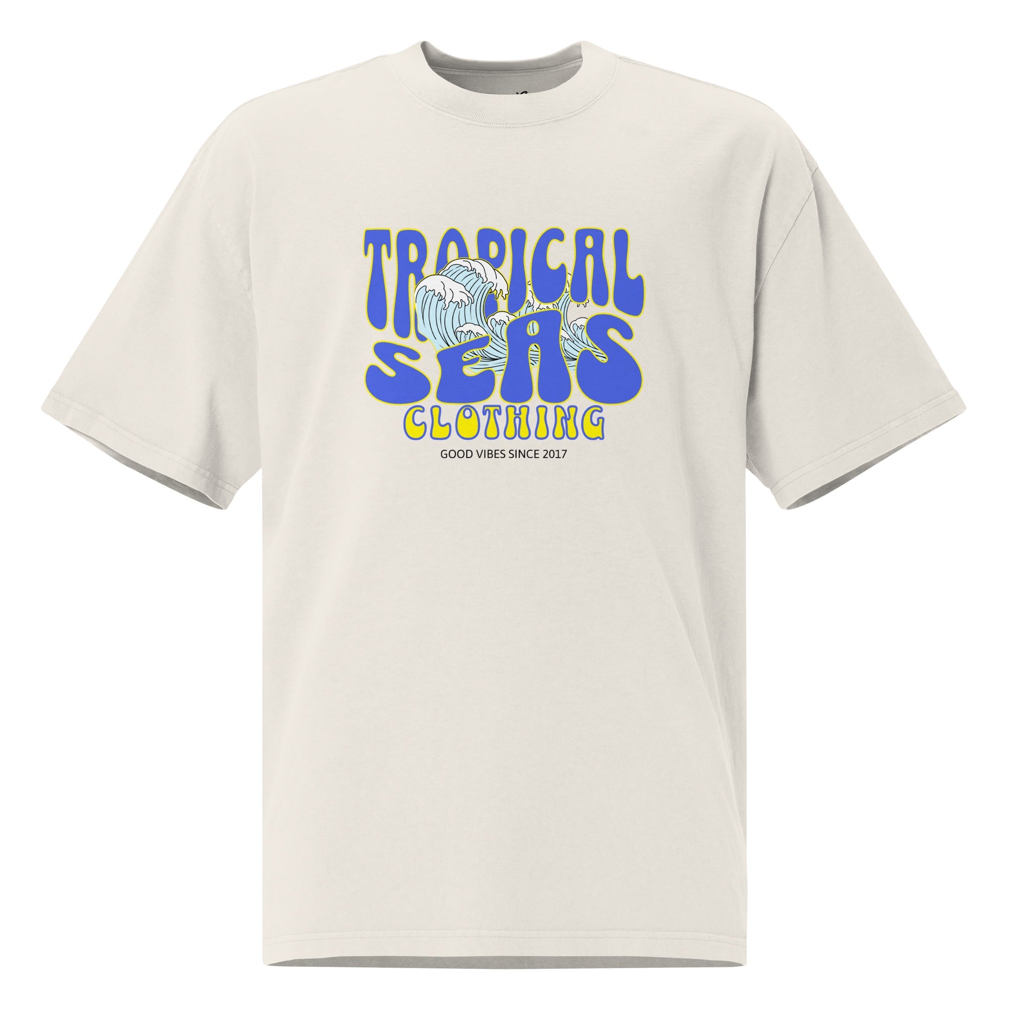 Oversized Wild Tropical Seas faded t-shirt