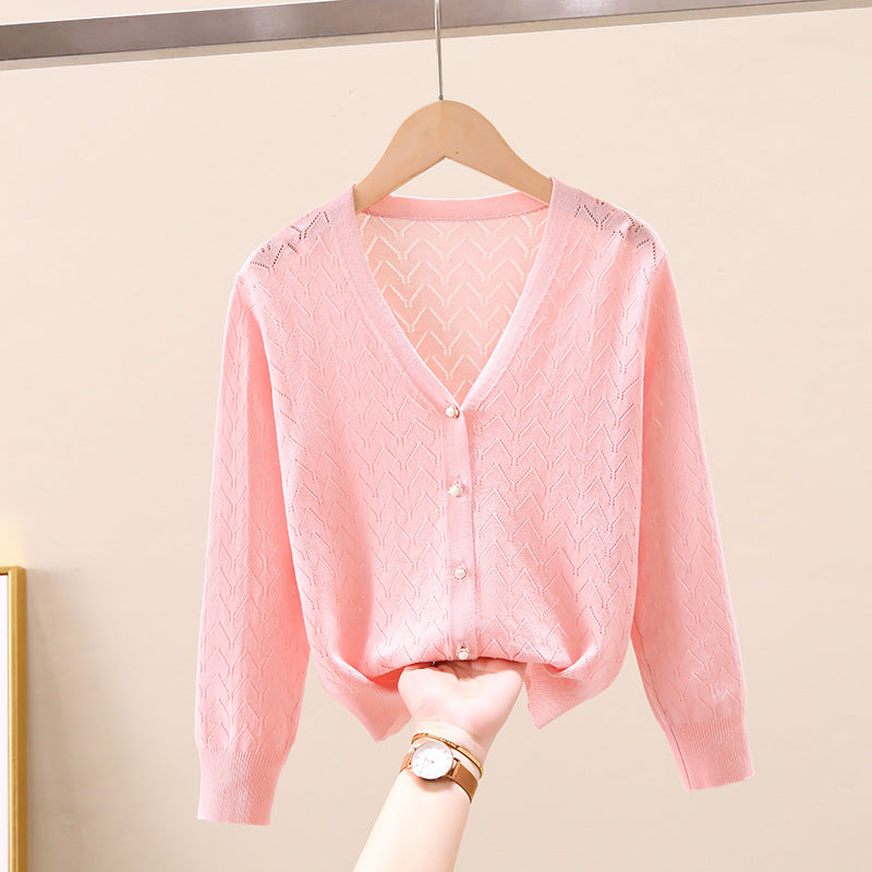 Children's Thin Knitted Cardigan UV Jacket for Ages 5+