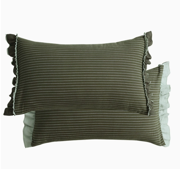 Cotton Sand-Washed Lotus Leaf Lace Sofa Pillow Cushion