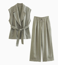 Casual Summer Set with Belted Linen Top (One Set)