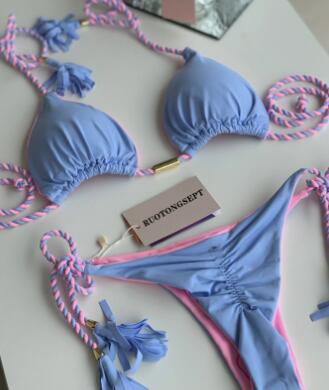 2022 New Backless Braided Bikini Triangle Swimwear