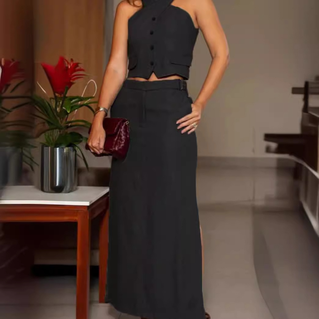 Tailored Set: Vest and Long Skirt (One Set)