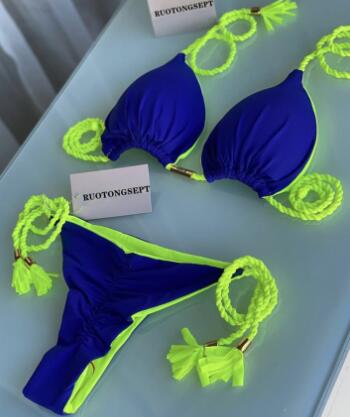 2022 New Backless Braided Bikini Triangle Swimwear